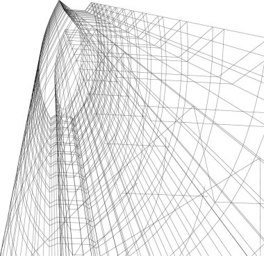Mimari sanat konseptinde soyut çizgiler, minimum geometrik şekiller. 