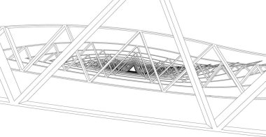Mimari sanat konseptinde soyut çizgiler, minimum geometrik şekiller.