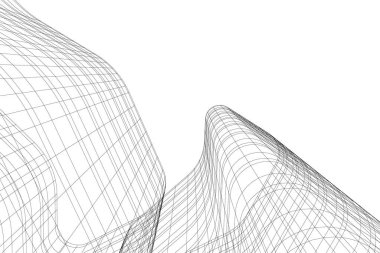 Mimari sanat konseptinde soyut çizgiler, minimum geometrik şekiller. 