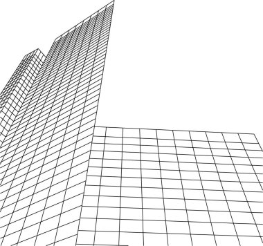 Mimari sanat konseptinde soyut çizgiler, minimum geometrik şekiller. 