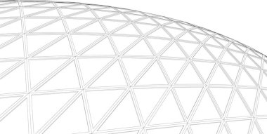 Mimari sanat konseptinde soyut çizgiler, minimum geometrik şekiller. 