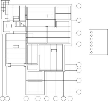 Mimari sanat konseptinde soyut çizgiler, minimum geometrik şekiller. 
