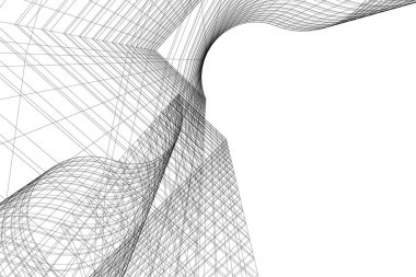 Mimari sanat konseptinde soyut çizgiler, minimum geometrik şekiller.