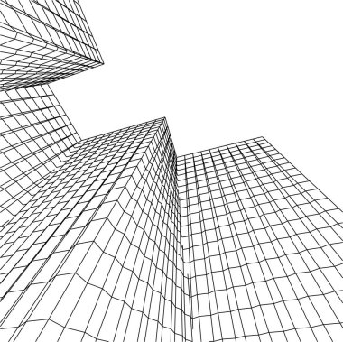 Mimari sanat konseptinde soyut çizgiler, minimum geometrik şekiller. 