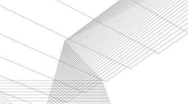 Mimari sanat konseptinde soyut çizgiler, minimum geometrik şekiller.