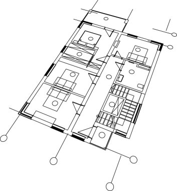 Mimari sanat konseptinde soyut çizgiler, minimum geometrik şekiller. 