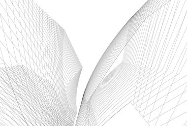 Mimari sanat konseptinde soyut çizgiler, minimum geometrik şekiller. 