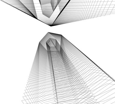 Mimari sanat konseptinde soyut çizgiler, minimum geometrik şekiller.