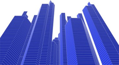 Mimari sanat konseptinde soyut çizgiler, minimum geometrik şekiller.