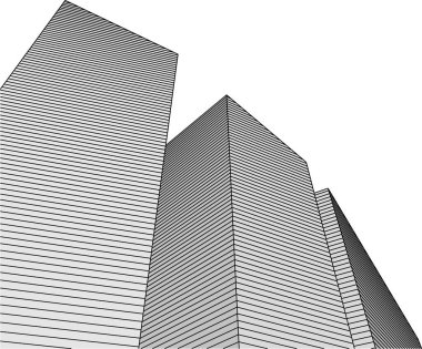Mimari sanat konseptinde soyut çizgiler, minimum geometrik şekiller. 