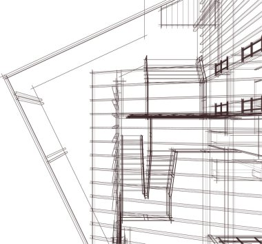 Mimari sanat konseptinde soyut çizgiler, minimum geometrik şekiller.