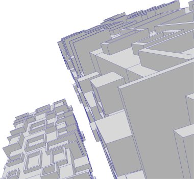 Mimari sanat konseptinde soyut çizgiler, minimum geometrik şekiller.