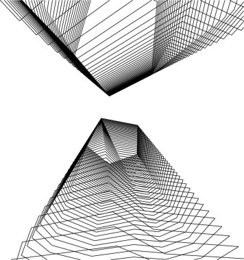 Mimari sanat konseptinde soyut çizgiler, minimum geometrik şekiller. 