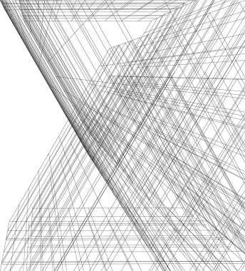 Mimari sanat konseptinde soyut çizgiler, minimum geometrik şekiller. 