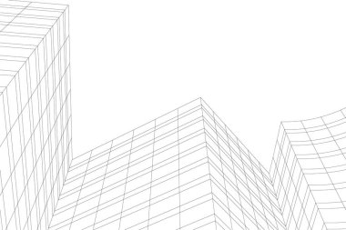 Mimari sanat konseptinde soyut çizgiler, minimum geometrik şekiller. 