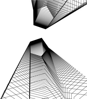 Mimari sanat konseptinde soyut çizgiler, minimum geometrik şekiller. 