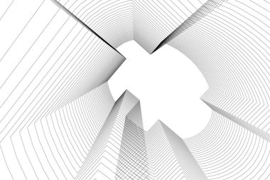 Mimari sanat konseptinde soyut çizgiler, minimum geometrik şekiller. 