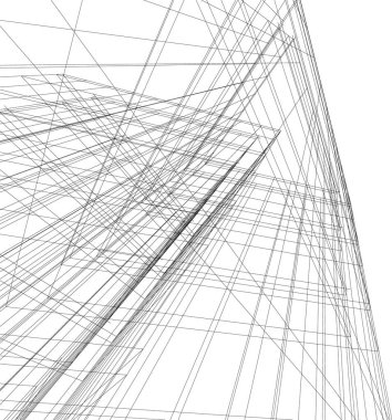 Mimari sanat konseptinde soyut çizgiler, minimum geometrik şekiller. 