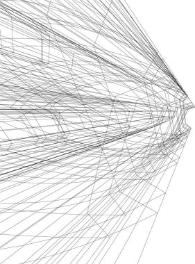 Mimari sanat konseptinde soyut çizgiler, minimum geometrik şekiller.