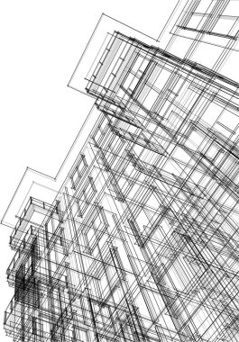 Mimari sanat konseptinde soyut çizgiler, minimum geometrik şekiller.