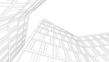 Mimari sanat konseptinde soyut çizgiler, minimum geometrik şekiller. 