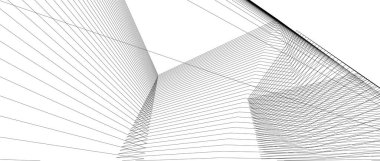 Mimari sanat konseptinde soyut çizgiler, minimum geometrik şekiller. 