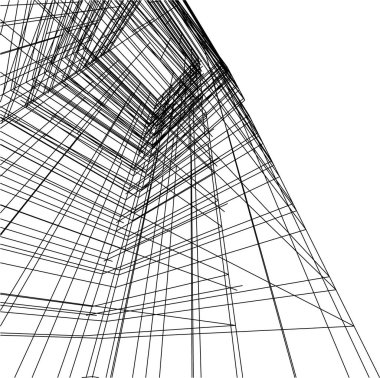 Mimari sanat konseptinde soyut çizgiler, minimum geometrik şekiller. 