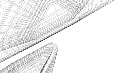 Mimari sanat konseptinde soyut çizgiler, minimum geometrik şekiller.
