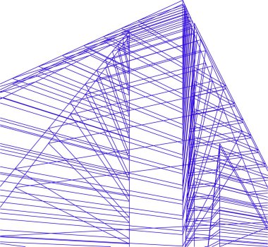 Mimari sanat konseptinde soyut çizgiler, minimum geometrik şekiller. 