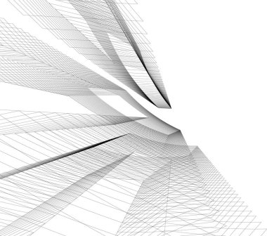 Mimari sanat konseptinde soyut çizgiler, minimum geometrik şekiller.