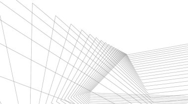 Mimari sanat konseptinde soyut çizgiler, minimum geometrik şekiller.