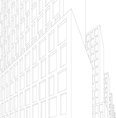 Mimari sanat konseptinde soyut çizgiler, minimum geometrik şekiller. 