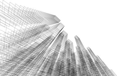 Mimari sanat konseptinde soyut çizgiler, minimum geometrik şekiller.