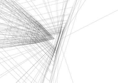 Mimari sanat konseptinde soyut çizgiler, minimum geometrik şekiller. 