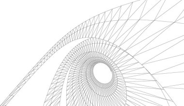 Mimari sanat konseptinde soyut çizgiler, minimum geometrik şekiller. 