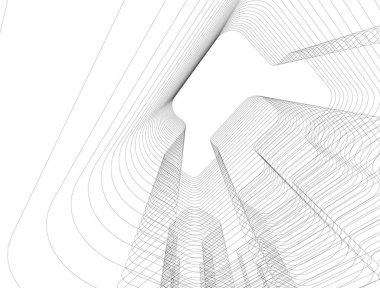 Mimari sanat konseptinde soyut çizgiler, minimum geometrik şekiller.