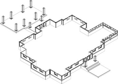 Mimari sanat konseptinde soyut çizgiler, minimum geometrik şekiller.