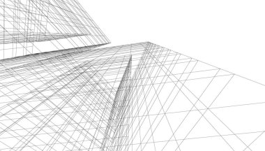 Mimari sanat konseptinde soyut çizgiler, minimum geometrik şekiller.