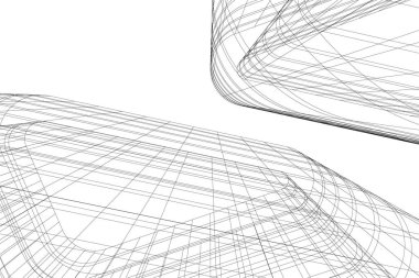 Arkaplanda mimari bina 3d illüstrasyon