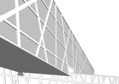 Mimari sanat konseptinde soyut çizgiler, minimum geometrik şekiller. 