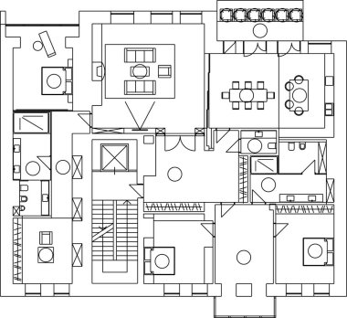 Mimari sanat konseptinde soyut çizgiler, minimum geometrik şekiller. 