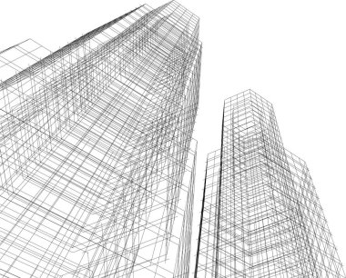 Mimari sanat konseptinde soyut çizgiler, minimum geometrik şekiller.