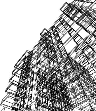 Mimari sanat konseptinde soyut çizgiler, minimum geometrik şekiller.