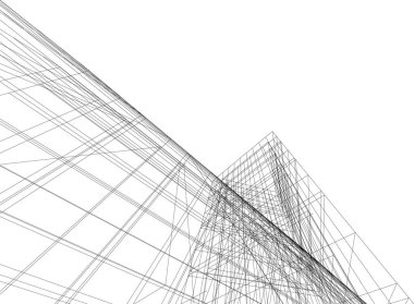 Mimari sanat konseptinde soyut çizgiler, minimum geometrik şekiller. 