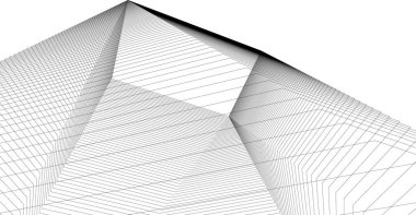 Mimari sanat konseptinde soyut çizgiler, minimum geometrik şekiller. 