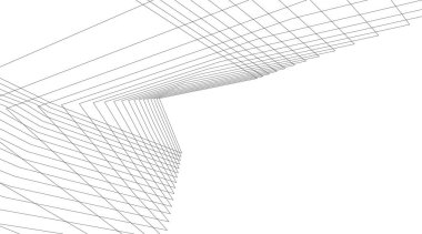 Mimari sanat konseptinde soyut çizgiler, minimum geometrik şekiller.