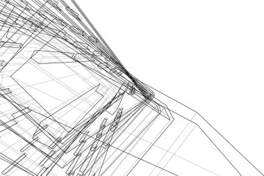 Mimari sanat konseptinde soyut çizgiler, minimum geometrik şekiller. 