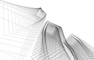 Mimari sanat konseptinde soyut çizgiler, minimum geometrik şekiller.
