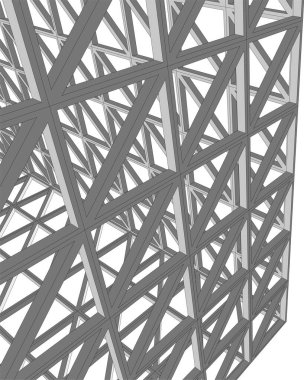 Arkaplanda mimari bina 3d illüstrasyon