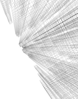 Mimari sanat konseptinde soyut çizgiler, minimum geometrik şekiller.